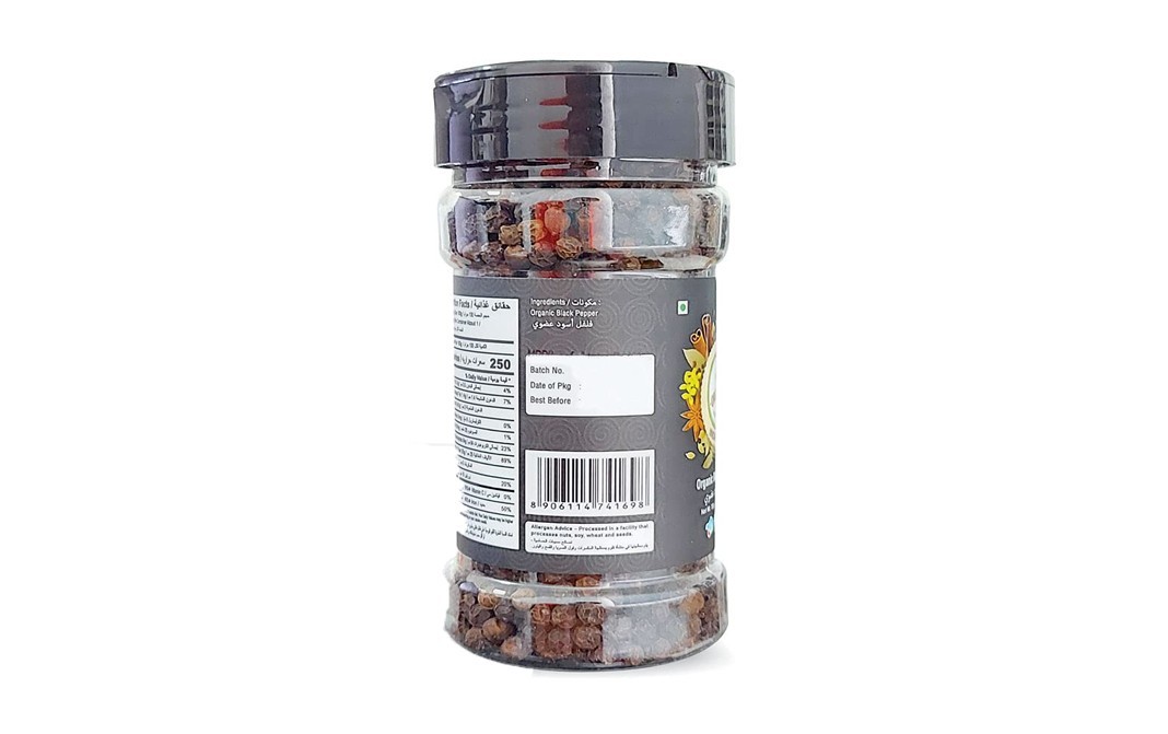Orgabite Organic Black Pepper    Plastic Jar  100 grams